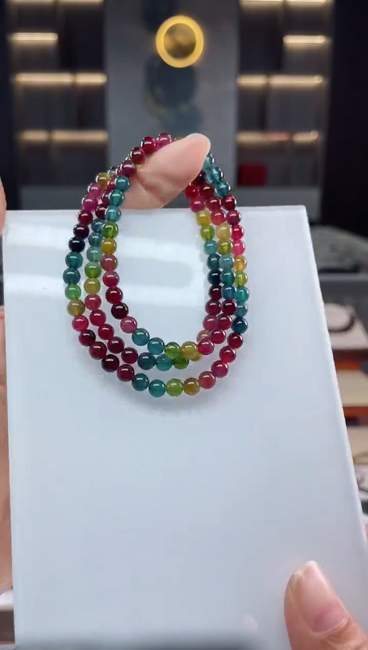 未镶嵌老矿碧玺三圈手串5mm+碧玺（多样性发一条）Q