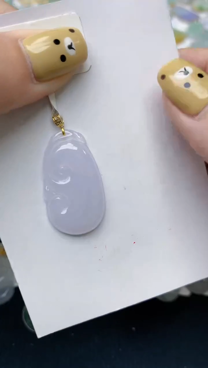 翡翠18K金镶嵌颈饰天然翡翠A货