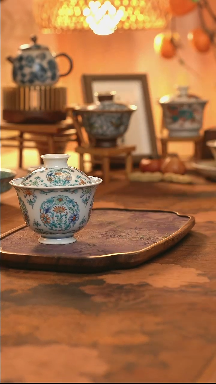 雏菊二才盖碗一个