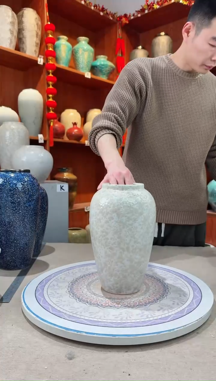 【闪购商品】瓶陶瓷花瓶 无花 茶白中号