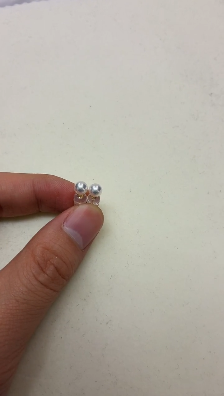 18K金镶嵌DA海水珍珠akoya耳钉5-6 y1425