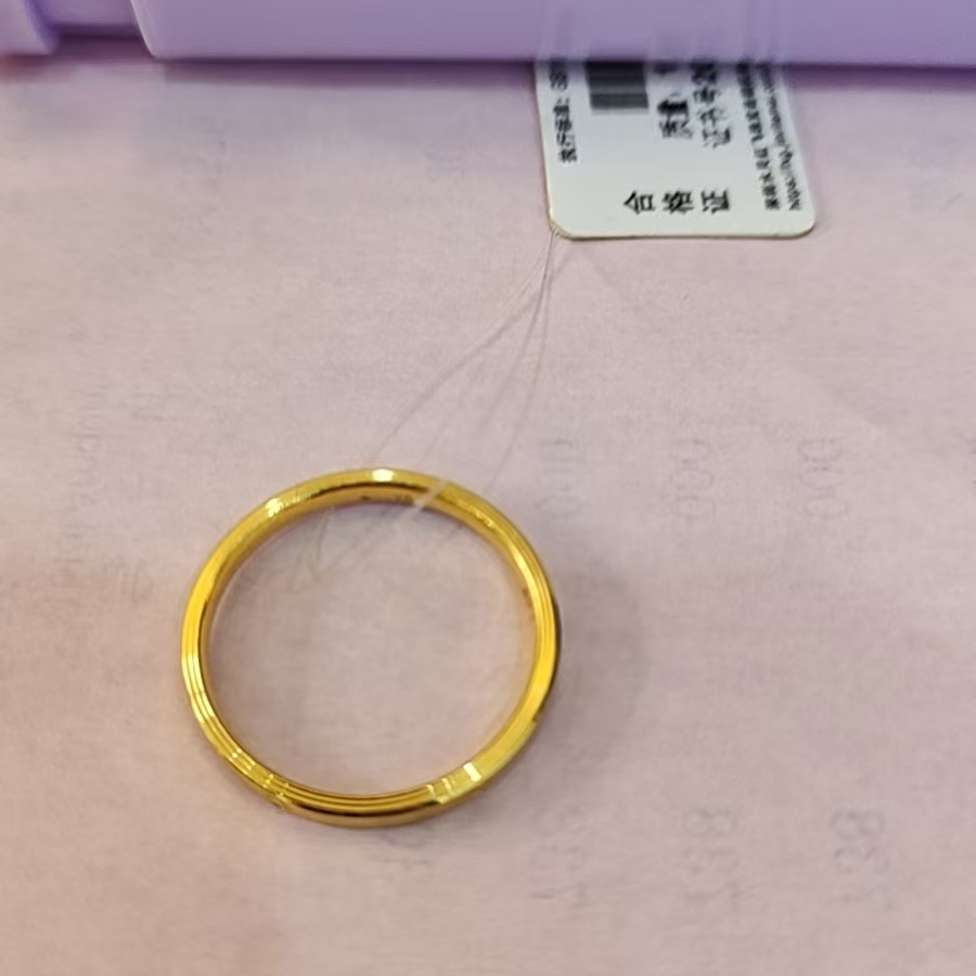 红飞珠宝足金戒指