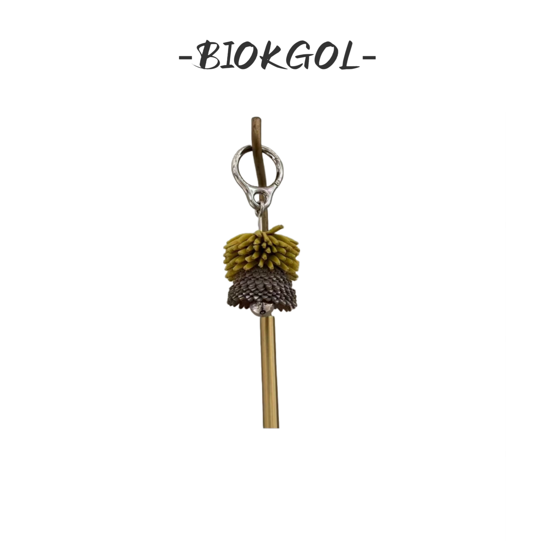 BIOKGOL/百顾全进口头层牛皮 纯手工 铜+钢五金 松果花朵 挂件