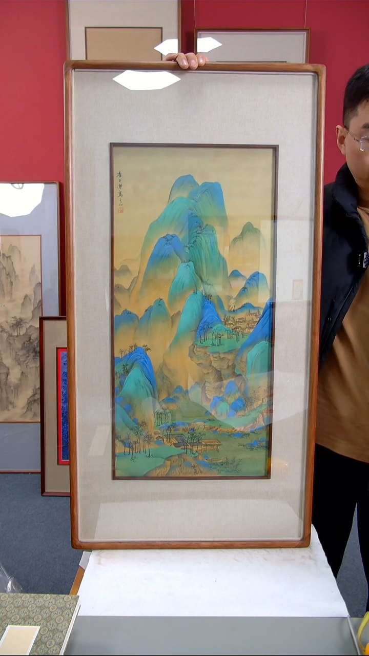 【闪购商品】国画唐子杰《千里江山图》局部装裱102*52