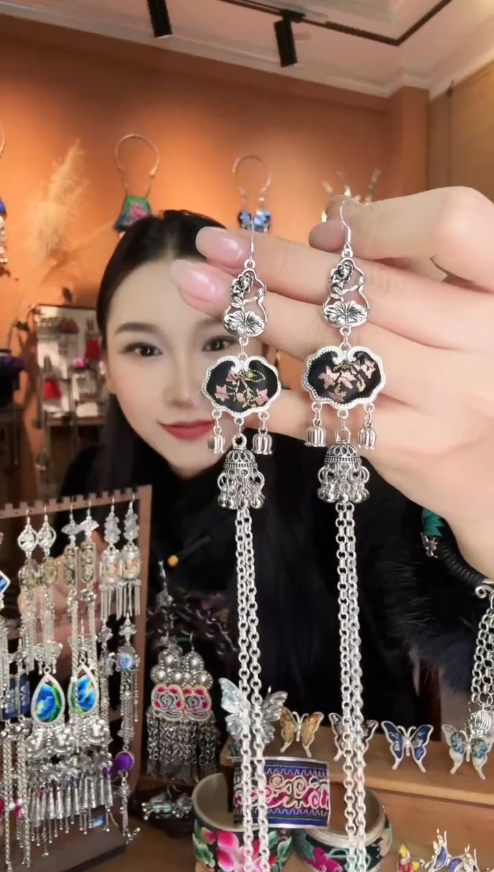 刺绣纯手工民族风耳环