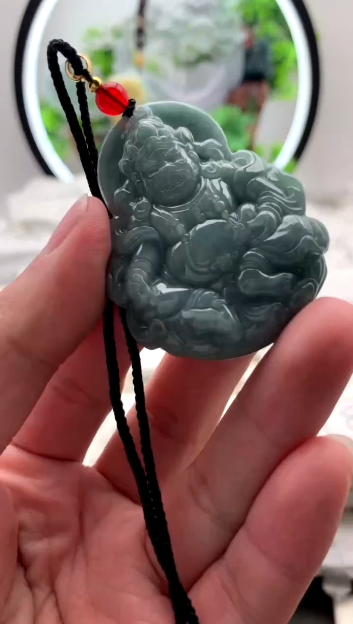 【闪购商品】翡翠颈饰未镶嵌黄财神【品质一般能接受再拍】