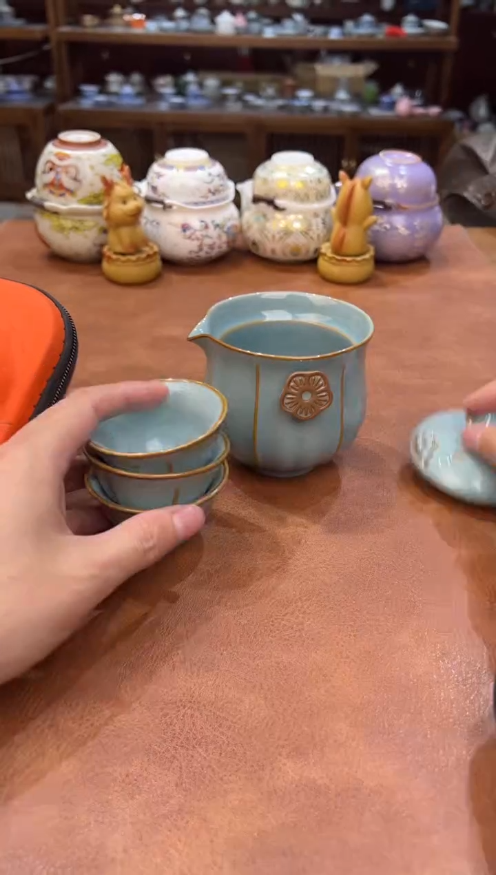 真的很便宜会开片的旅行茶具