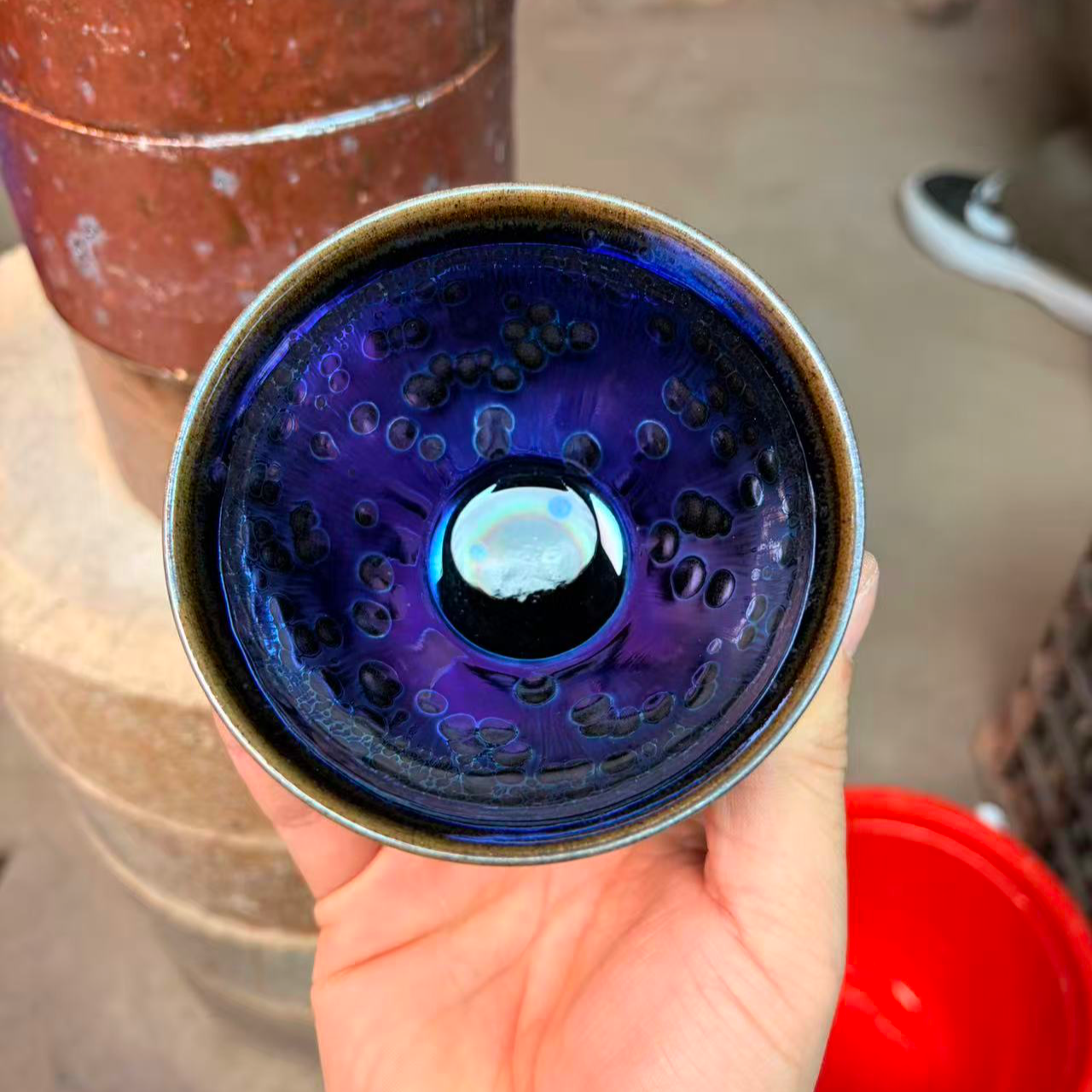 建窑建盏 幻彩小曜 高端茶器主人杯 电烧