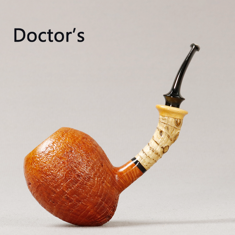 俄罗斯Doctor’s 医生 单闪电级别 喷砂竹节橡果斗 石楠木烟斗