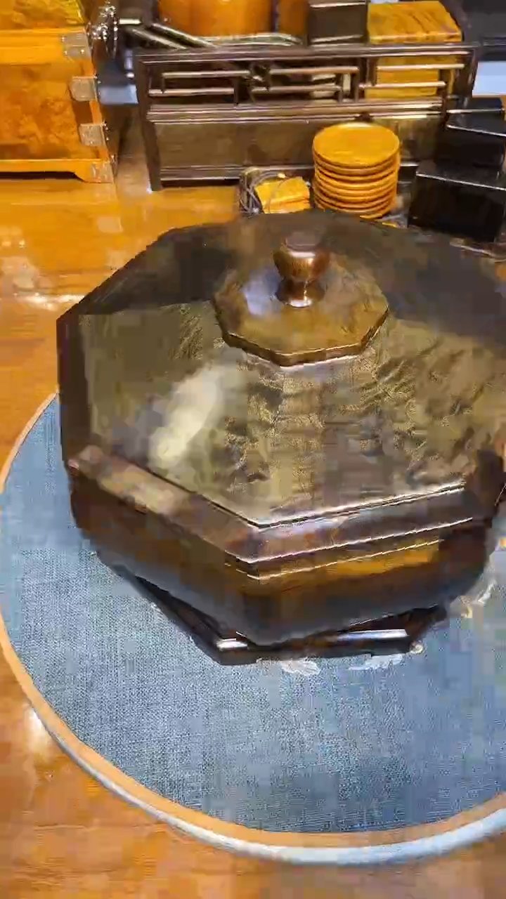 乌木类成套家具旋转果盘 s23