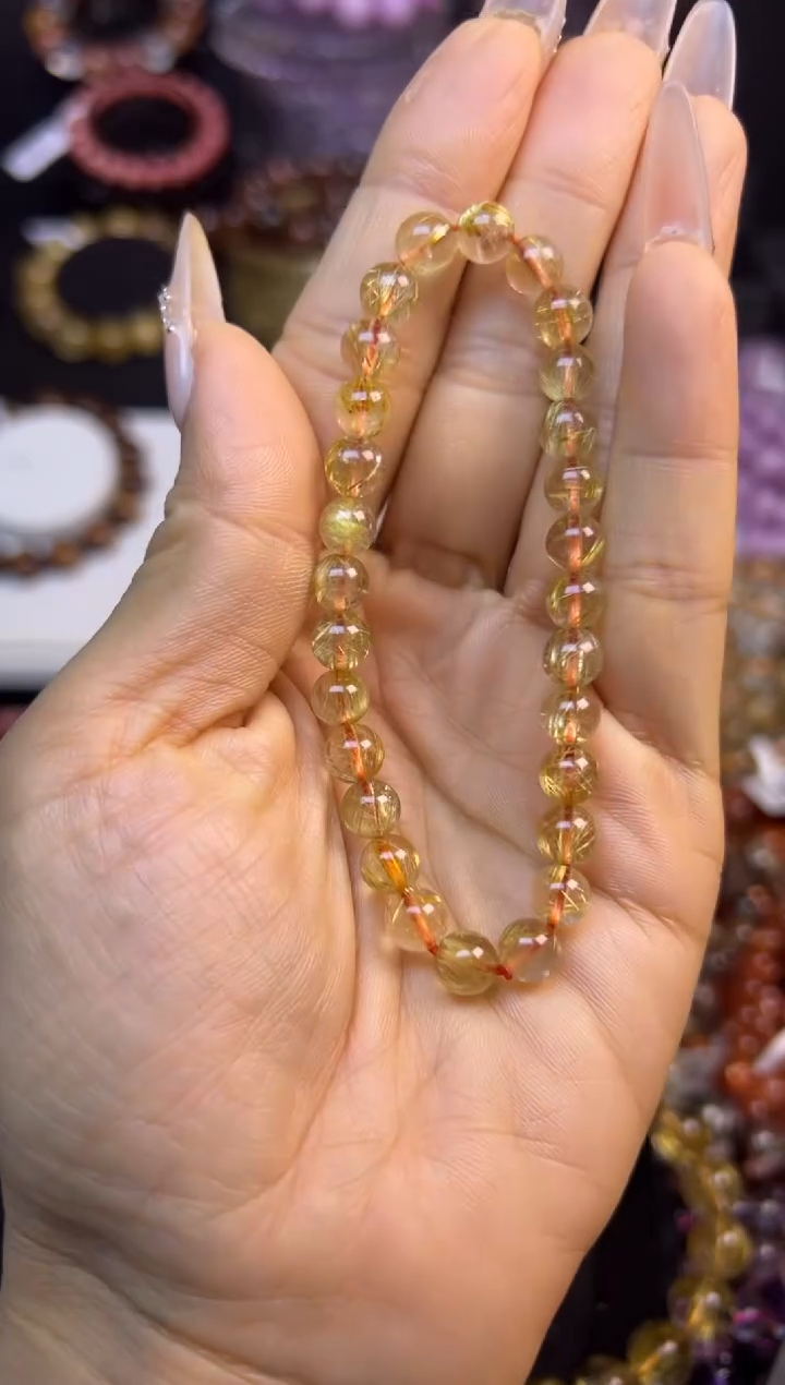 未镶嵌手串水晶金发晶6.8mm