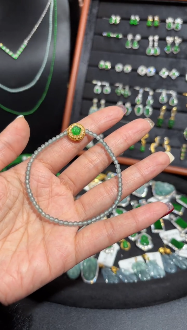 【闪购商品】翡翠颈饰银S925镶嵌珠珠/支持复检/一件