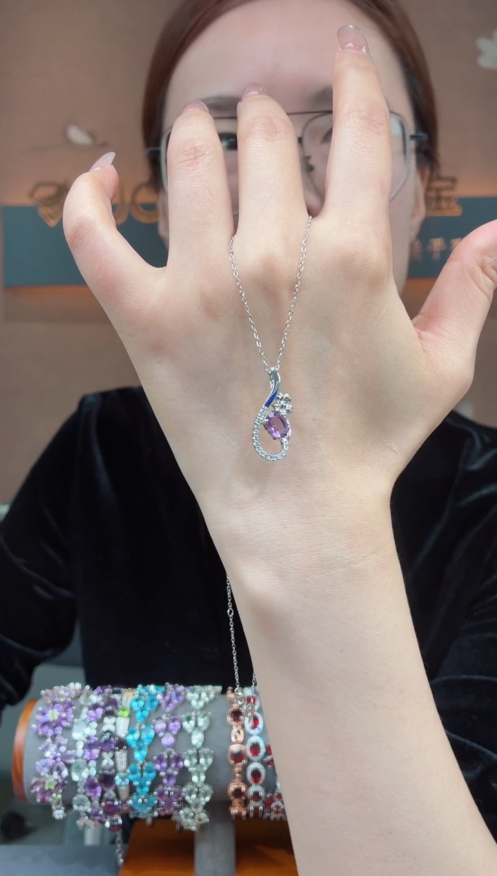 【闪购商品】吊坠银S925镶嵌水晶水晶吊坠