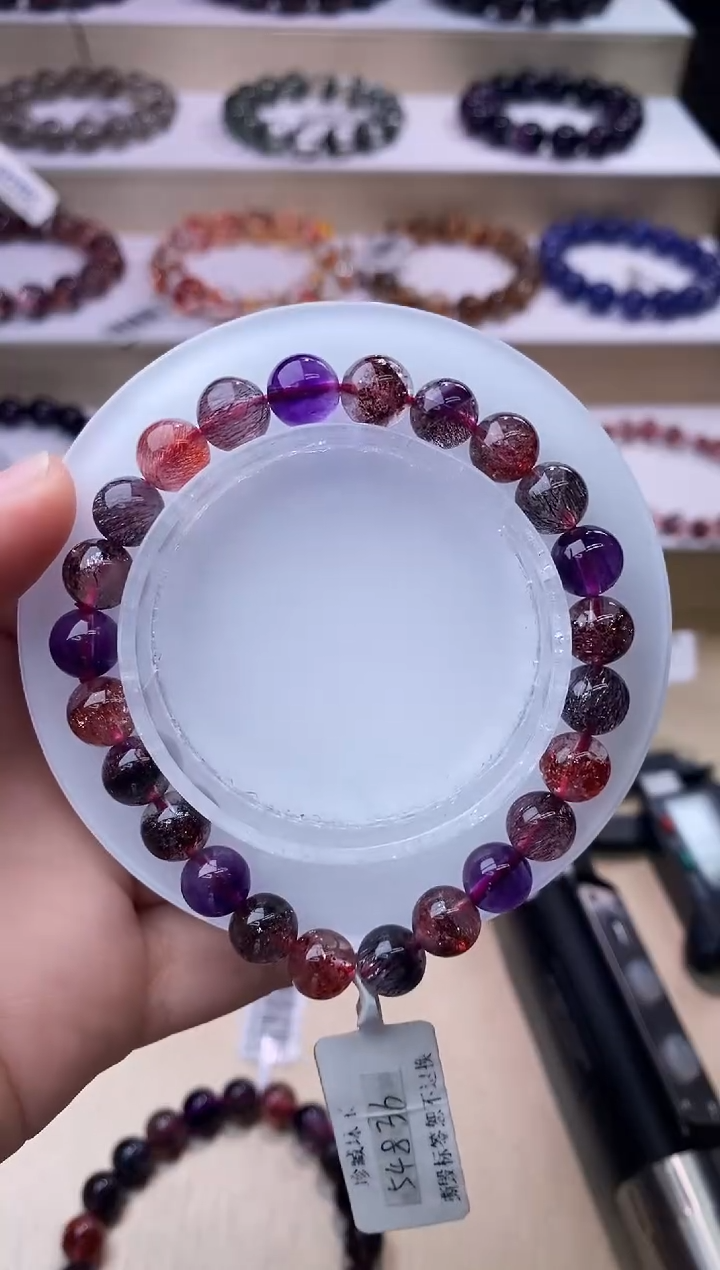 【闪购商品】水晶手链未镶嵌黑加仑超七单圈8m+