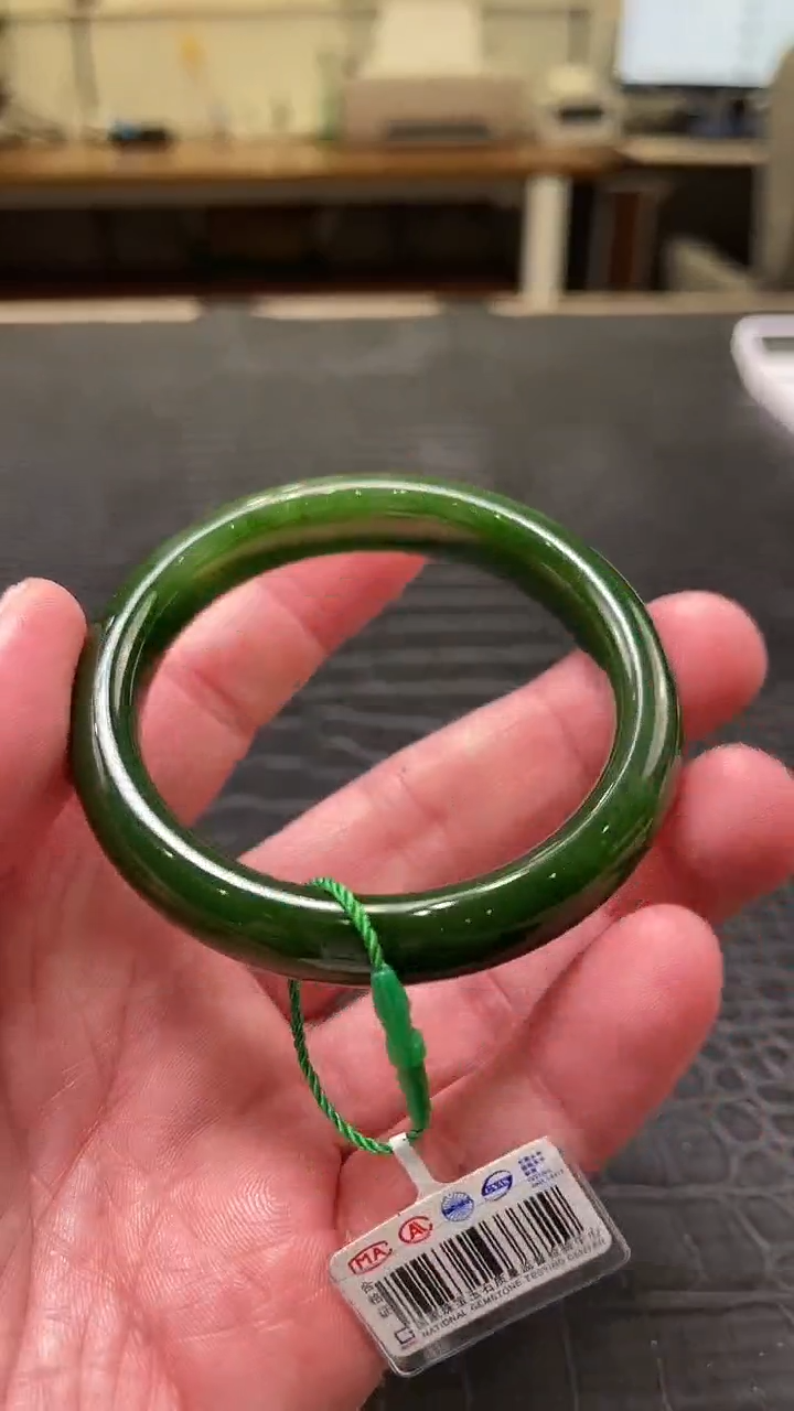 【闪购商品】和田玉碧玉手镯57.4未镶嵌多样性发一