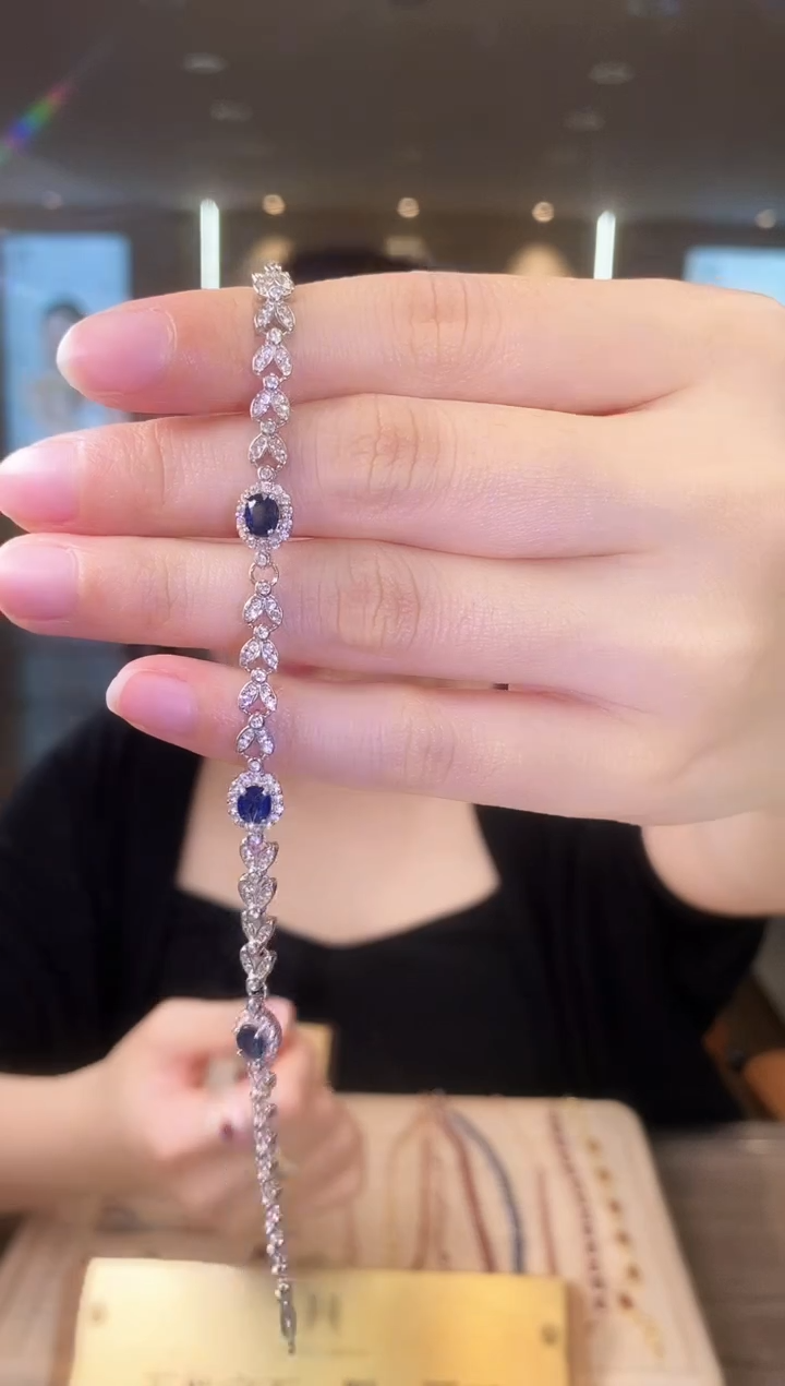 【闪购商品】蓝宝石手链银S925镶嵌01