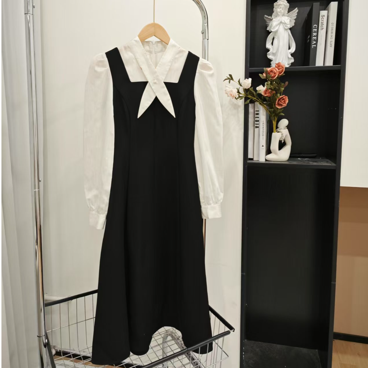 拉夏贝尔/25春季新款气质优雅拼接连衣裙 2985 ZCK