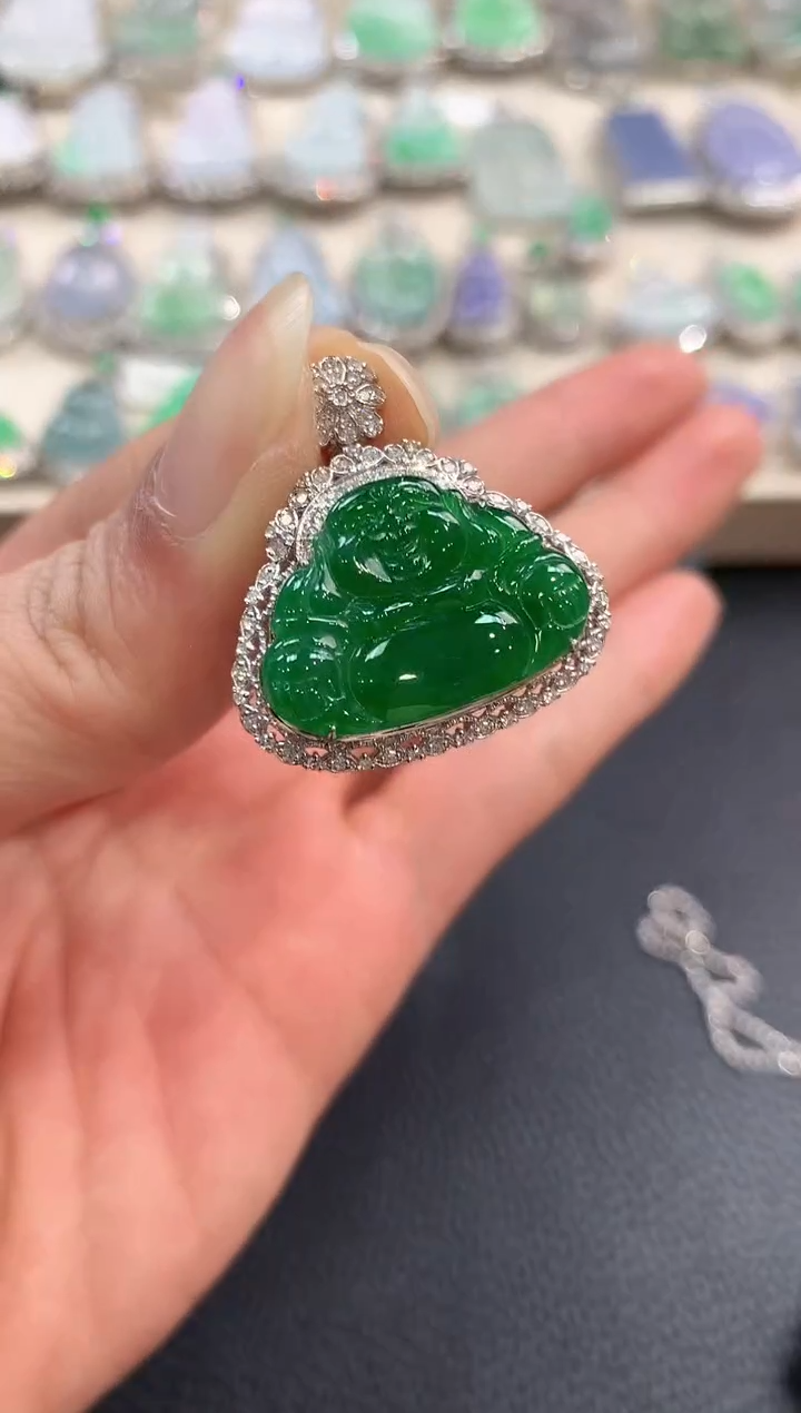 【闪购商品】翡翠吊坠(不含链)18K金镶嵌n60       