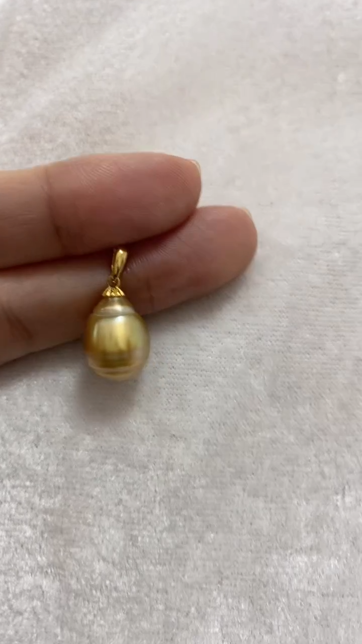 【闪购商品】海水珍珠吊坠(赠链)银S925镶嵌金珠