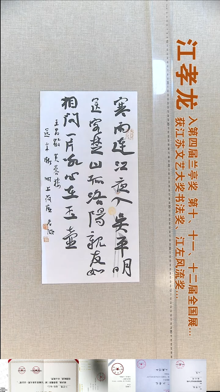 书法江孝龙书法福利23*46寒雨