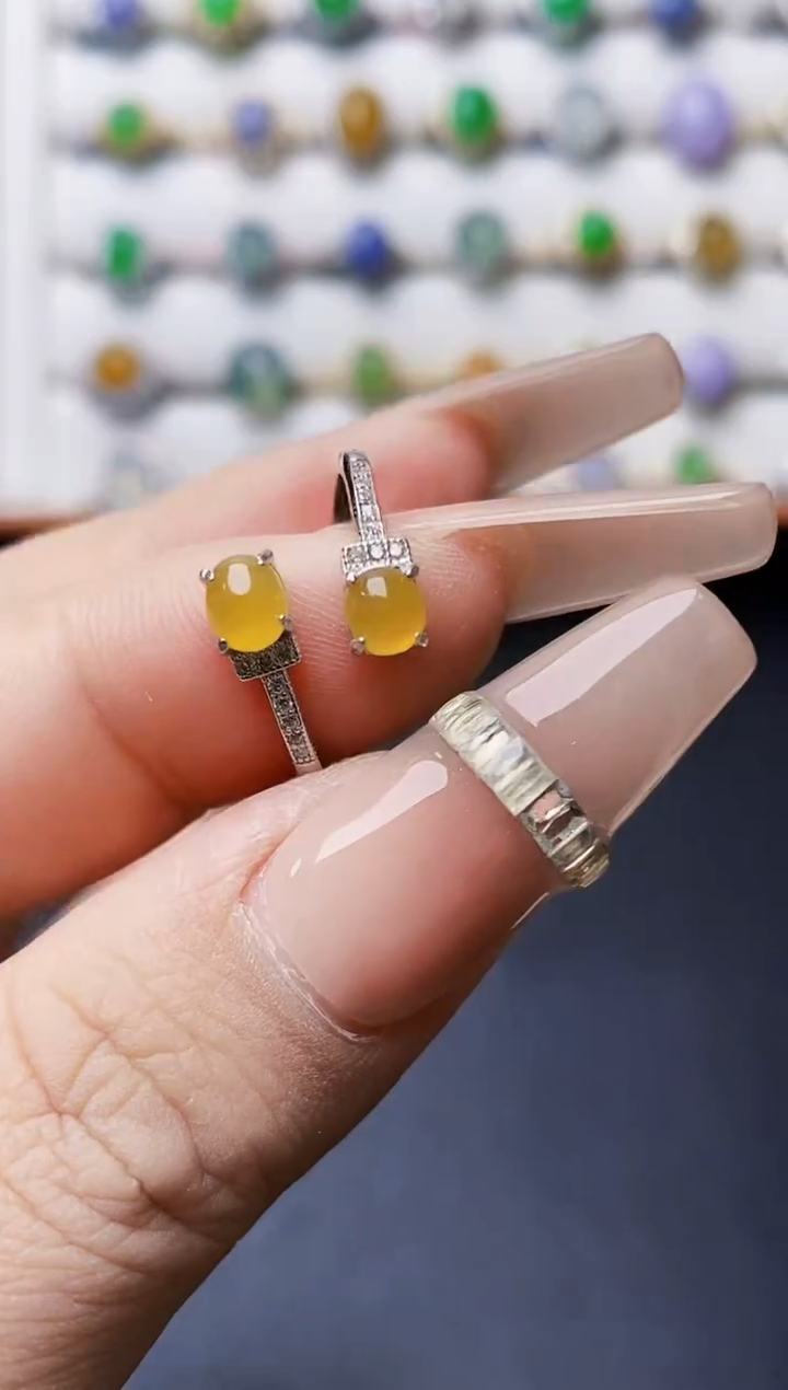 银S925镶嵌戒指翡翠1047