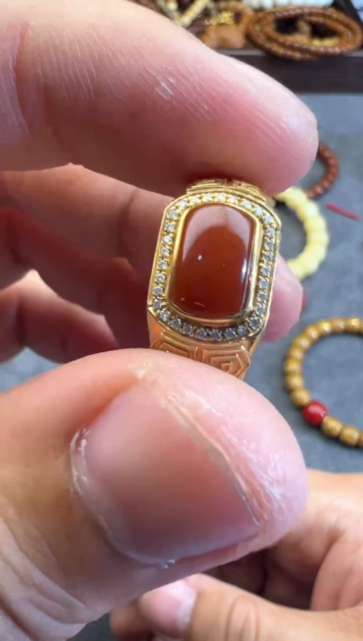 【闪购商品】南红玛瑙戒指合金南红戒指1