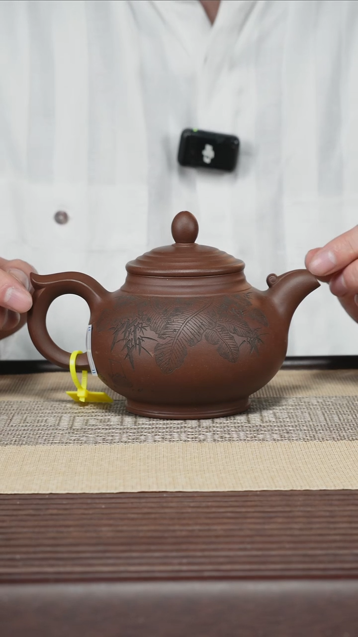 茶壶紫砂T360 老紫泥 芭蕉夜雨 550cc
