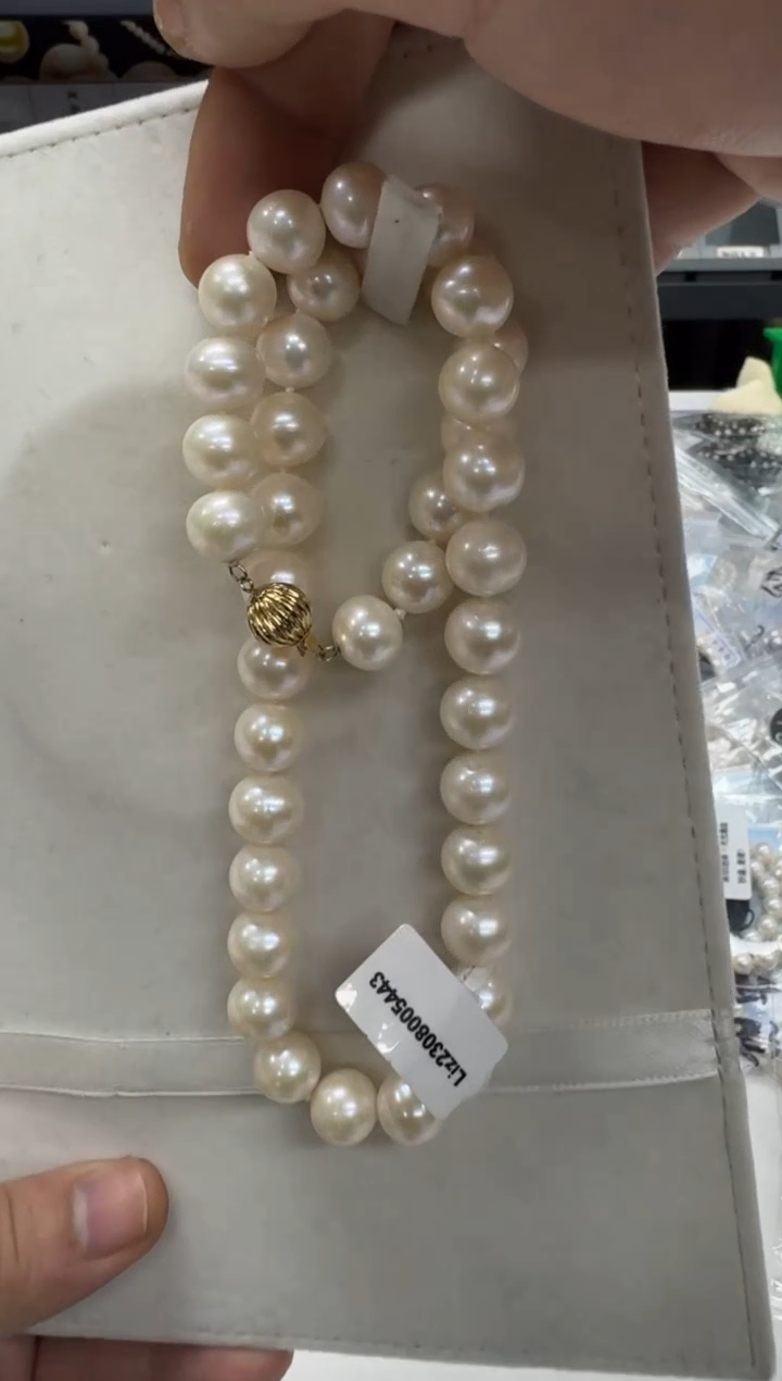 【闪购商品】淡水珍珠项链14K金镶嵌11-12mm