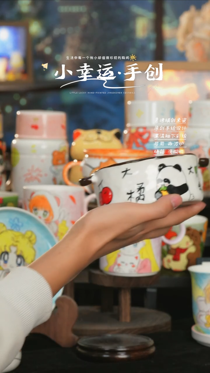 【闪购商品】小幸运纯手工手绘陶瓷
