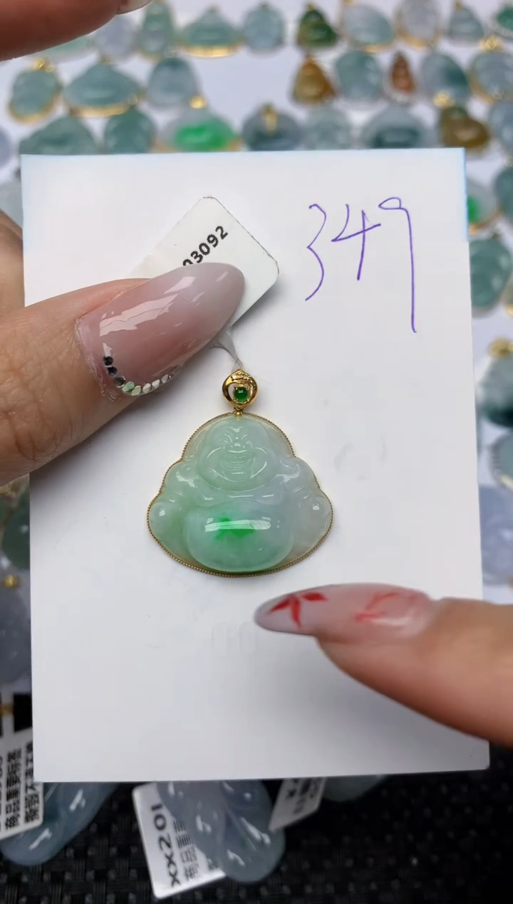 【闪购商品】翡翠颈饰18K金镶嵌 天然翡翠A货