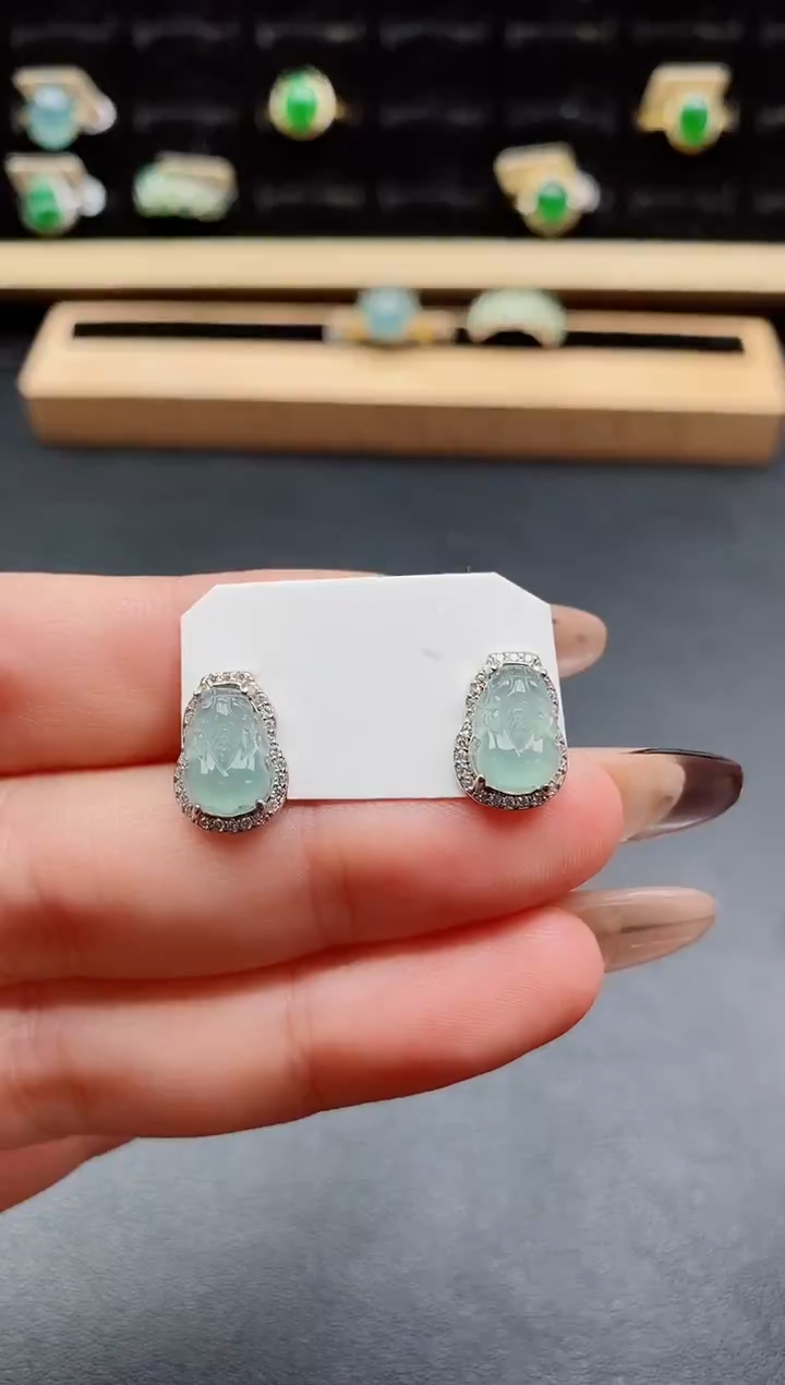 银S925镶嵌戒指翡翠1