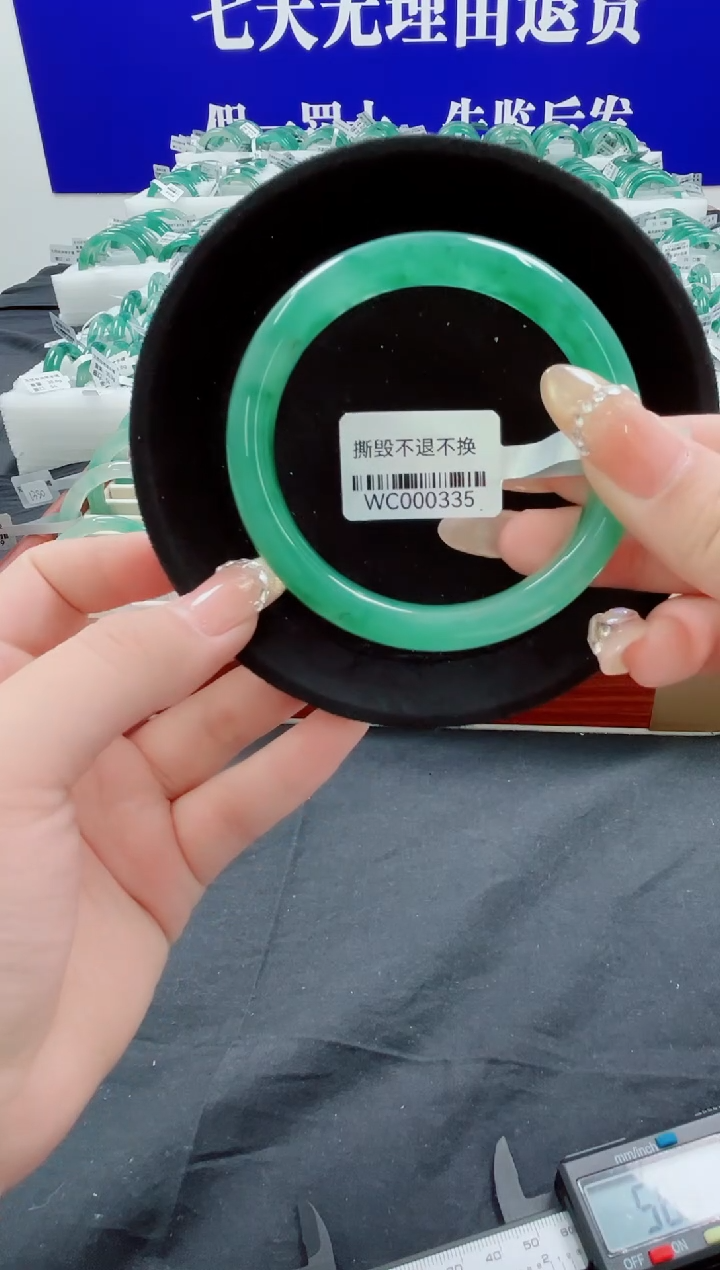 未镶嵌手镯石英质玉（非洲翠）圈口58