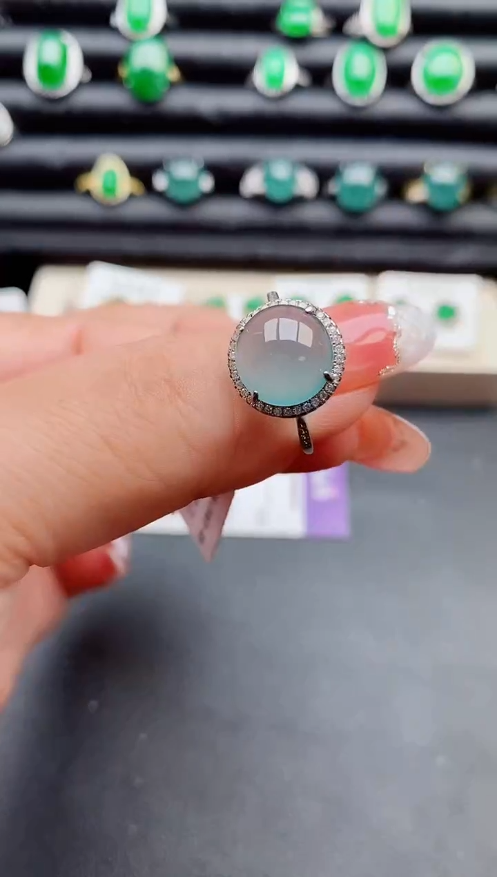 【闪购商品】翡翠戒指银S925镶嵌508080