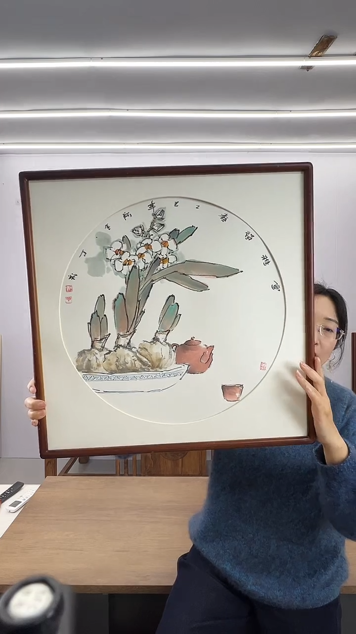 国画阿里丁  50*50 兰花 
