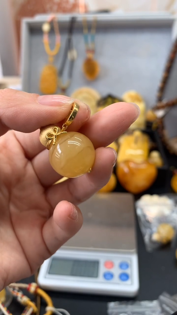 【闪购商品】琥珀珠宝奇石银S925镶嵌828微瑕17+