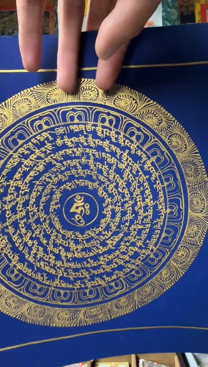 吊坠六字-纯手绘唐卡拉萨直发