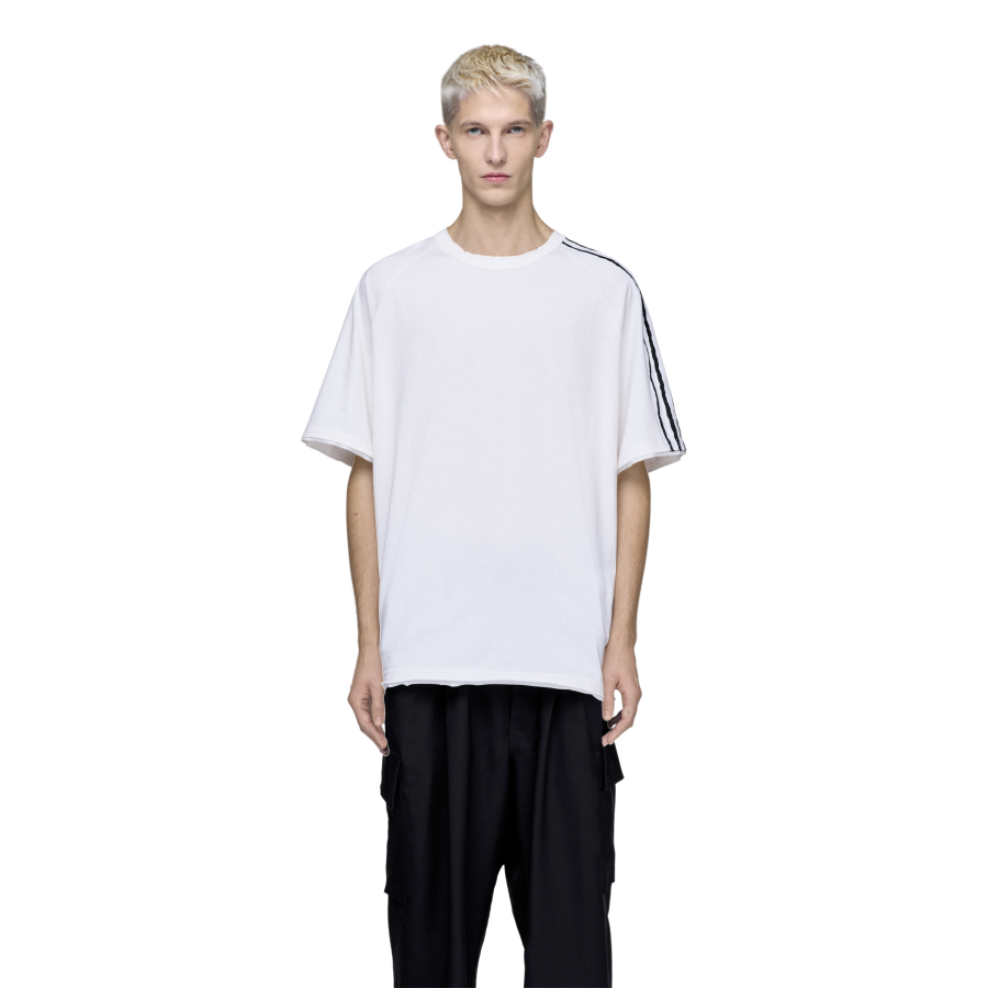 Y-3/Y-3（55-KS9748）白色圆领宽松显瘦潮流三道杠元素休闲T恤百搭