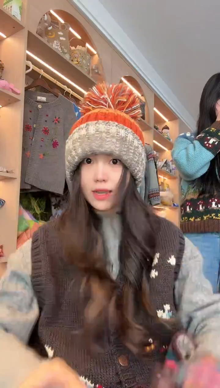 羊毛燕麦南瓜翻边帽