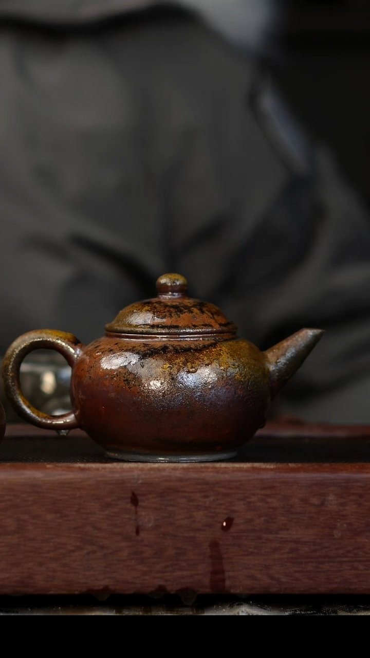 茶壶紫砂微瑕柴烧紫砂 全手天青水平200cc