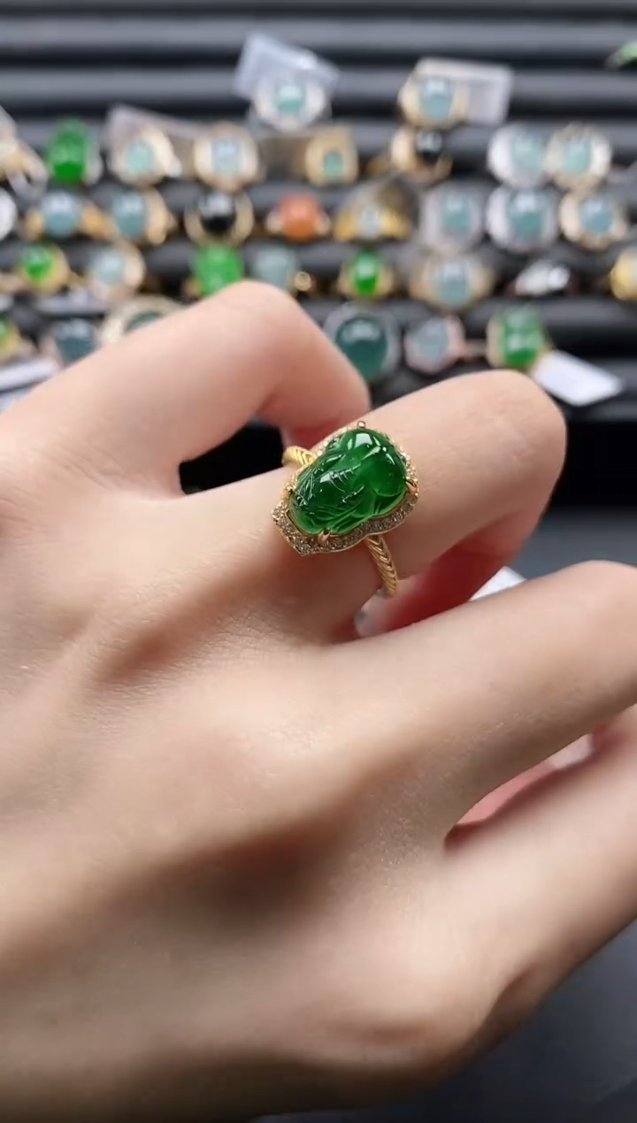 【闪购商品】翡翠戒指银S925镶嵌1111
