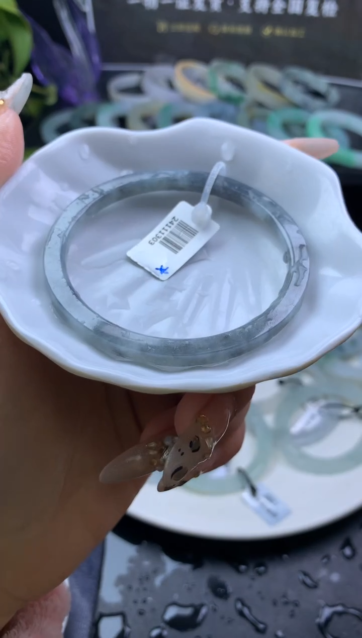 【闪购商品】定制翡翠定制翡翠手镯未镶嵌59-61圈