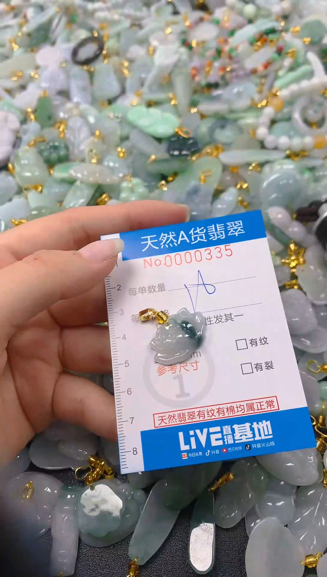 颈饰未镶嵌翡翠净货挂件-0335