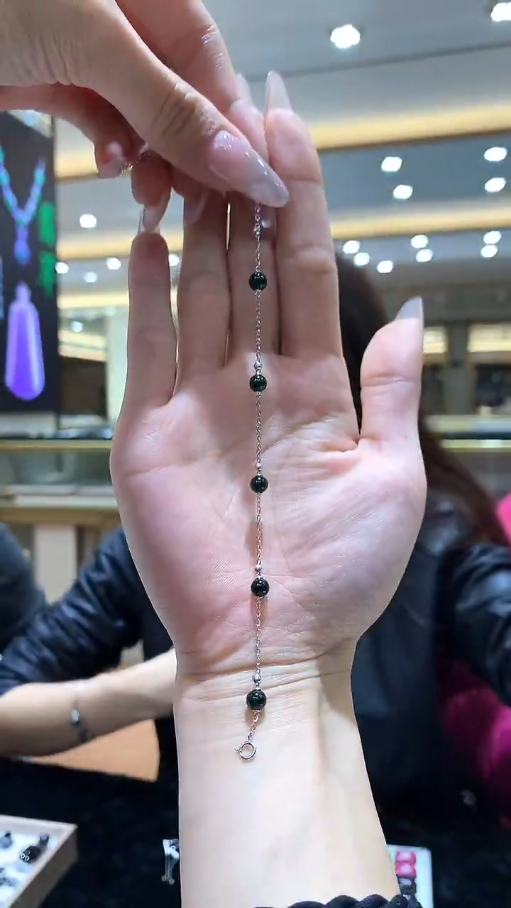 【闪购商品】翡翠手链18K金镶嵌满天星手链GJ