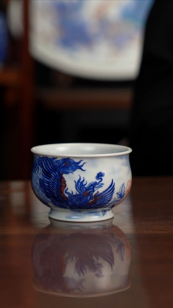 自成堂柴窑青花釉里红