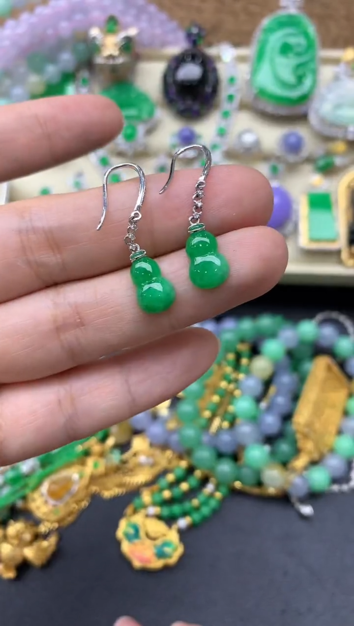 【闪购商品】翡翠耳饰18K金镶嵌397-中国好珍宝