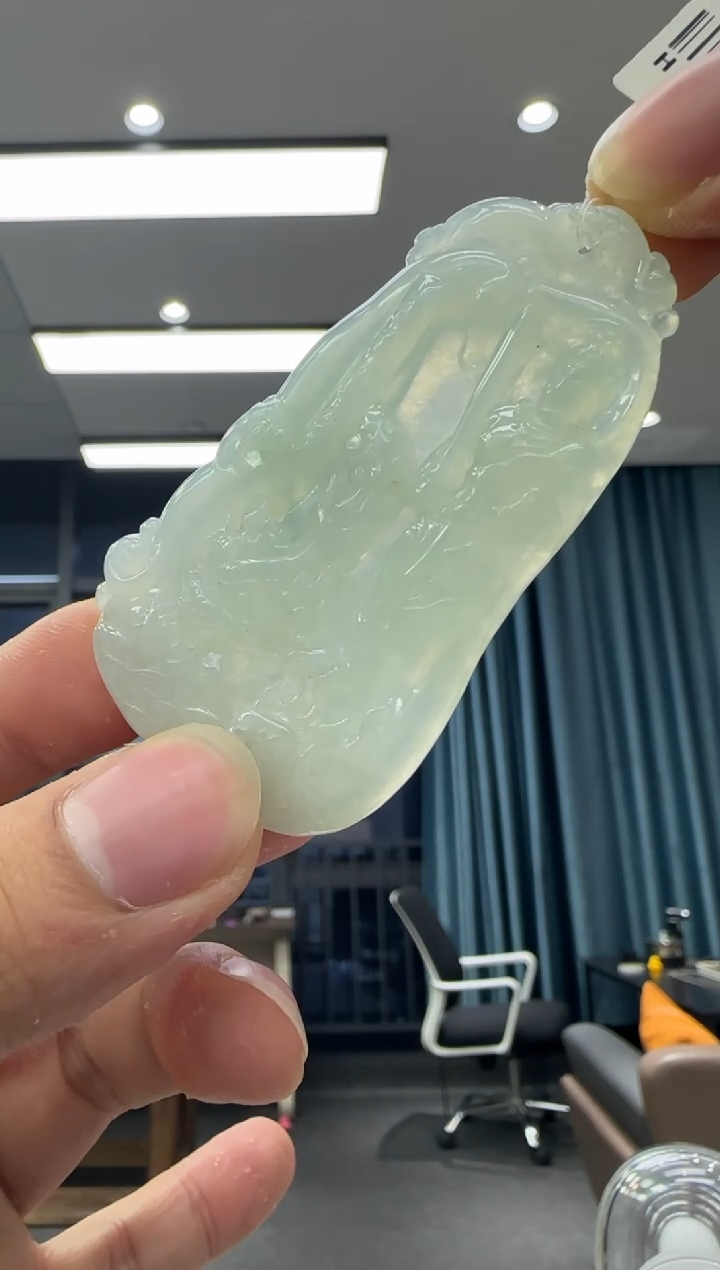 颈饰未镶嵌翡翠天然翡翠A货孤品一件