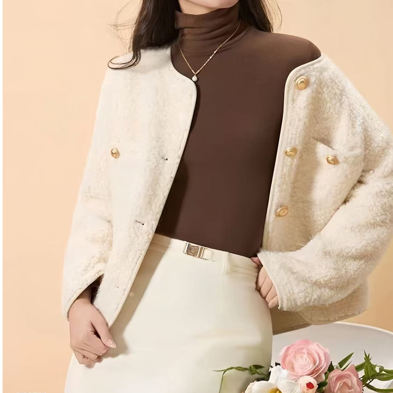  【奥兰多多&杨子家轻奢定制】简约款自由领打底上衣6825