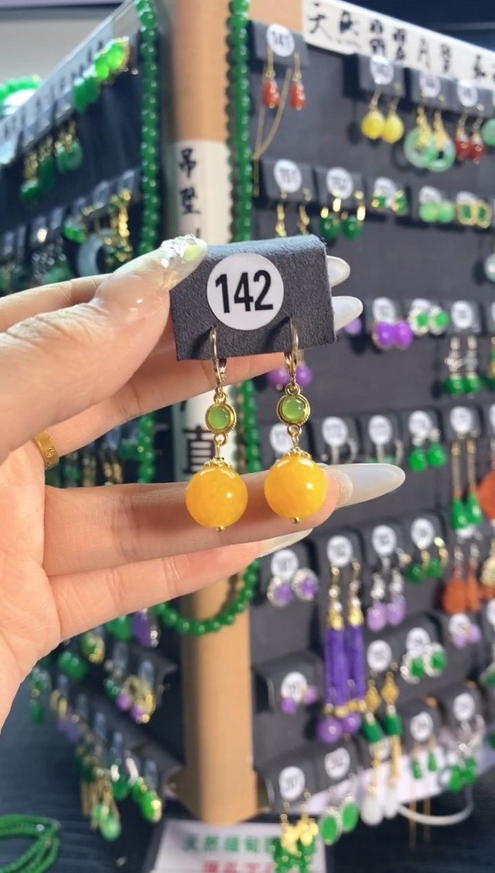 【闪购商品】翡翠耳饰银S925镶嵌142....