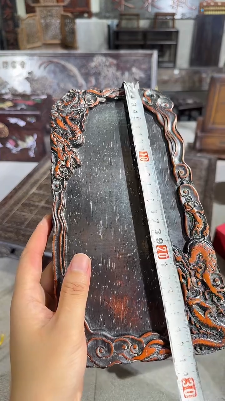 木A55紫檀雕刻板以直播间截图