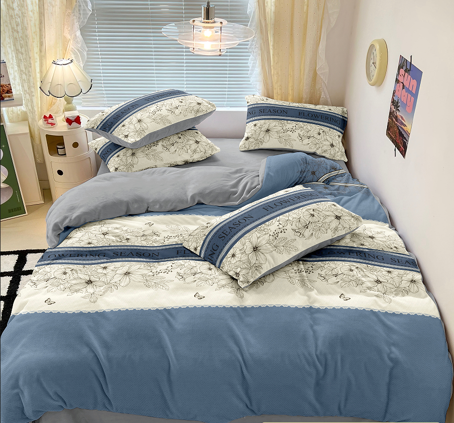 2025新款轻奢双面绒被蓝调花笺秋冬被1